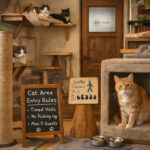 Open a Successful Cat Cafe with calm spaces, climbing routes, and quiet areas for stress-free cats