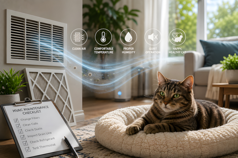 The Connection Between HVAC Maintenance and Your Cat’s Comfort